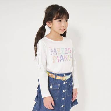 新品　メゾピアノ　リボン花柄Tシャツ　140