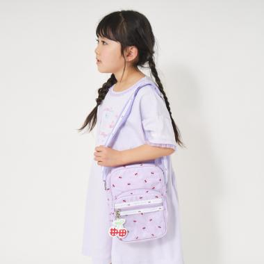チャームつきチェリー柄ショルダーバッグ(F ラベンダー): キッズ