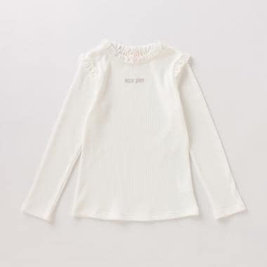 フリルテレコ 長袖Tシャツ(90cm オフ ホワイト): キッズ