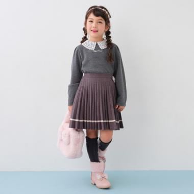 ニット プリーツスカート(110cm グレー): キッズ - ナルミヤ