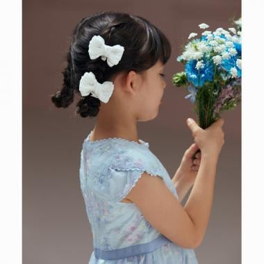リボンレース　ヘアポニー2個セット【日本製】