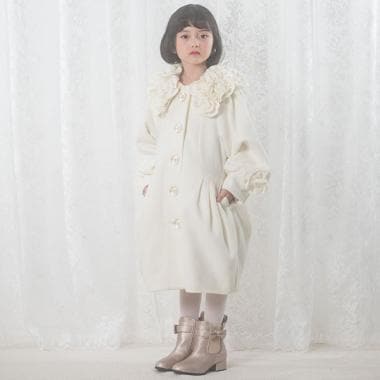 お花モチーフ付　バルーンコート