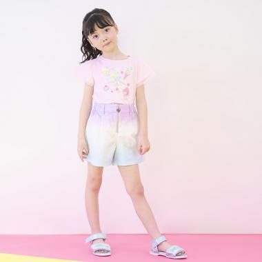 クラデーション・デニム　フロントZIPショートパンツ
