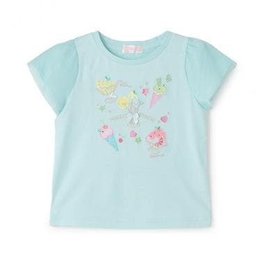 フルーツシャーベットアップリケ　半袖Tシャツ