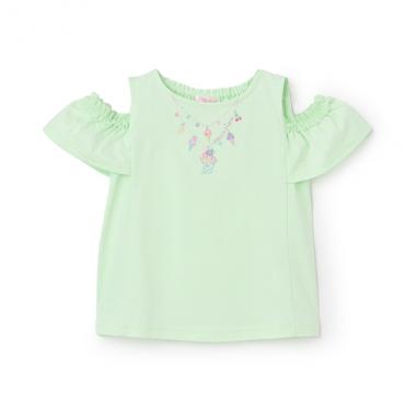 ネックレス刺しゅう 肩開き2way半袖Tシャツ