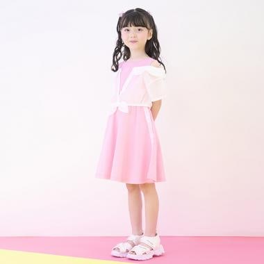 シアーシャツ　ドッキングワンピース