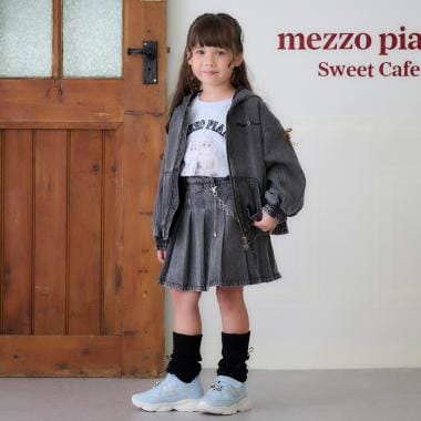 飾りチェーンつき　デニム・合皮　スカパン