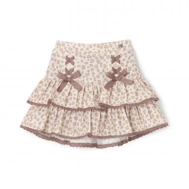 ヒョウ柄レースアップスカパン