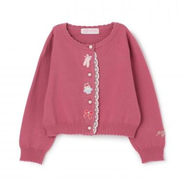 バレエモチーフワッペン　ニットカーディガン