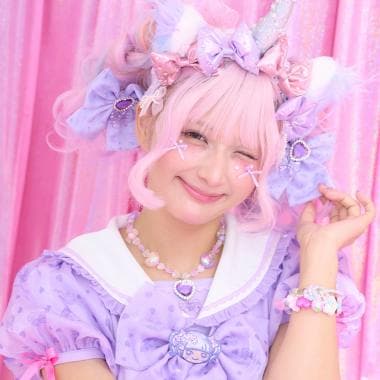 メゾピアノ 【しなこちゃん×ミミポポ】Tシャツ 110cm 紫 パープル 原宿 しなこちゃん×ミミポポ】Tシャツ 大人用(F パープル): 大人