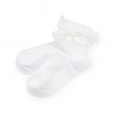 ロゴレース透かし柄　ソックス