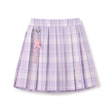 チャームつき　チェックプリーツスカパン