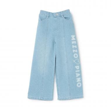 ロゴペイント　ワイドデニムパンツ