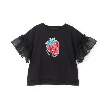 Bigイチゴ袖フリル　半袖Tシャツ