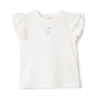 ネックレス刺しゅう　2wayテレコTシャツ