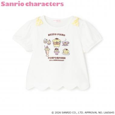 【ポムポムプリン】裾スカラップ　パフスリーブTシャツ
