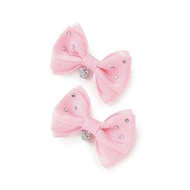 キラキラリボン　ヘアクリップ2個セット