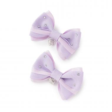 キラキラリボン　ヘアクリップ2個セット