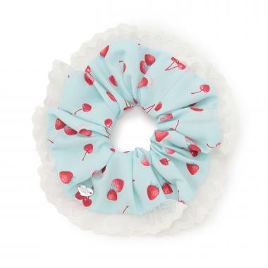 イチゴチェリードット柄　シュシュ