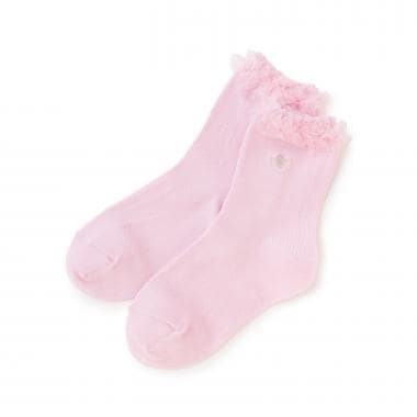 フリル　ロゴ刺繍ソックス