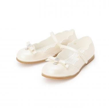 スカラップリボン　バレエシューズ