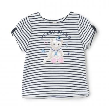 ウサギ・ネコ　マリン半袖Tシャツ