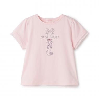 ラインストーンモチーフ　半袖Tシャツ