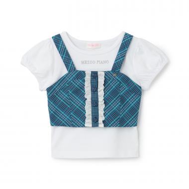 チェックビスチェ　＆半袖Tシャツセット