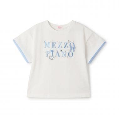 キラキラリボン　ロゴ刺しゅう　半袖Tシャツ