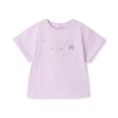 キラキラリボン　ロゴ刺しゅう　半袖Tシャツ