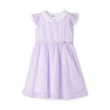 フラワー刺しゅう　衿つきワンピース