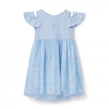 バレエ総柄　チュールドッキングワンピース