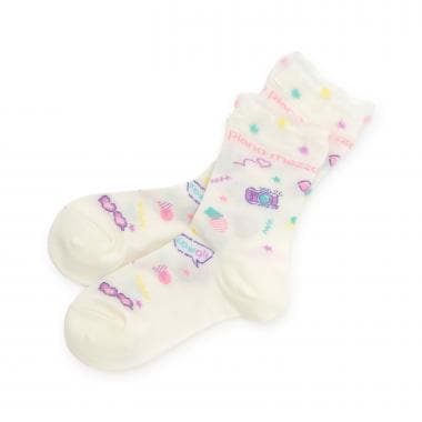 ファンシーポップ柄　クルーソックス