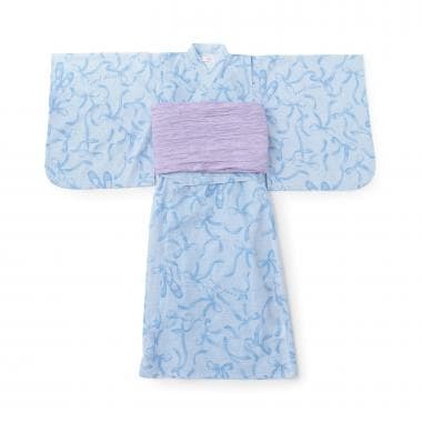 トゥシューズリボン柄　浴衣