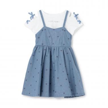 【人気商品再入荷】【直営店で取り扱い無し】肩開きTシャツ＆キャミワンピースセット