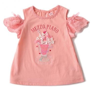 パフェオフショルTシャツ(90 ピーチ): キッズ - ナルミヤ オンライン