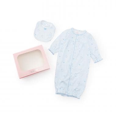 【BOXつき】エンジェルウサギ柄2wayオール＆スタイセット