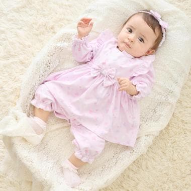 【BOX付】フラワーリボン柄エプロン＆ヘアバンドセット