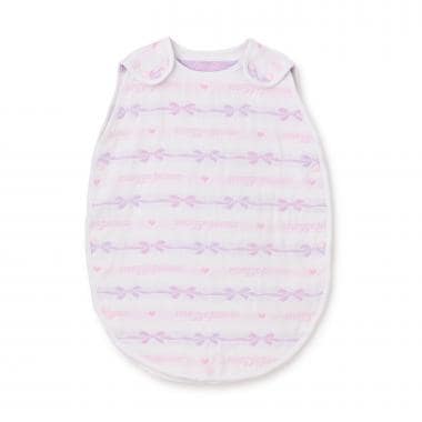 リボン柄　4重ガーゼ　スリーパー