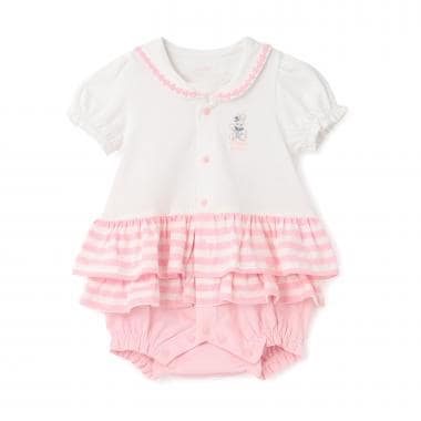 セーラーカラー　スカート半袖ロンパース