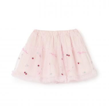 イチゴ刺しゅう　チュールスカート