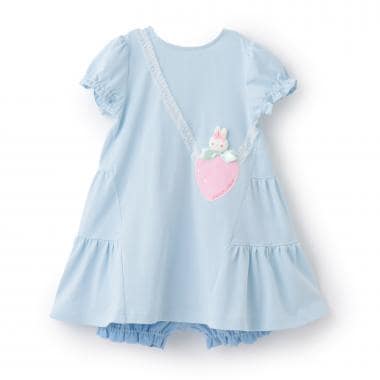 ウサギマスコット付　ティアードワンピース＆ブルマセット