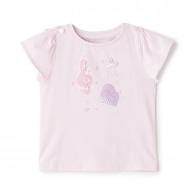 音符刺繍　半袖Tシャツ