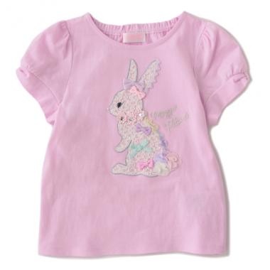 レースウサギさんTシャツ(90 ライラック): キッズ - ナルミヤ