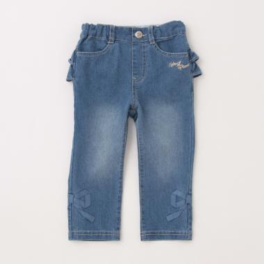 【人気商品再入荷】【直営店で取り扱い無し】デニム　リボン　ロングパンツ