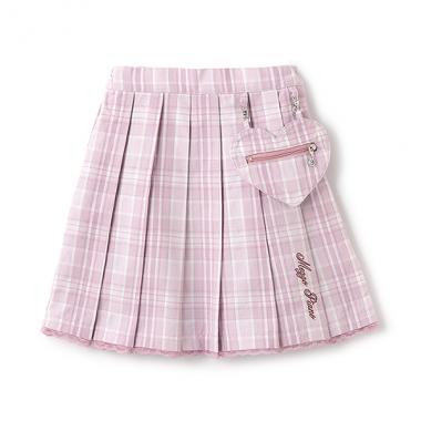 【人気商品再入荷】【直営店で取り扱い無し】ハートポーチつきチェックプリーツスカート