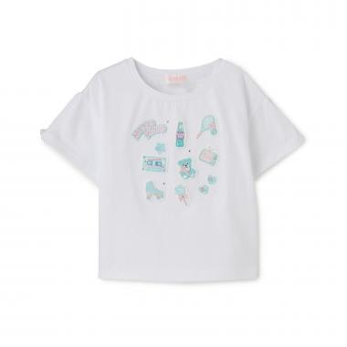 ☆彡ステッカーアップリケ　半袖Tシャツ