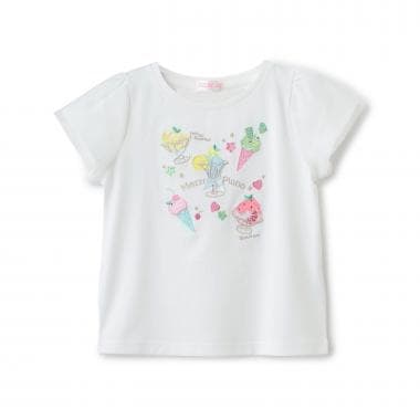 ☆彡フルーツシャーベットアップリケ　半袖Tシャツ