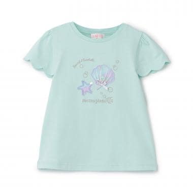 ☆彡シェルアップリケ　パフスリーブTシャツ