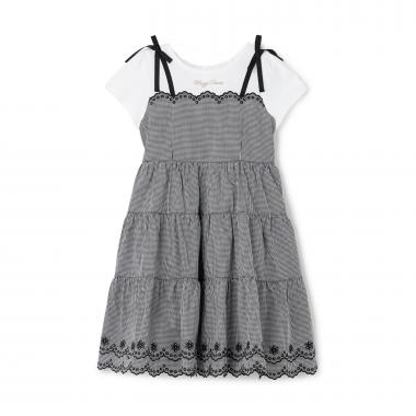 ☆彡カットワークギンガム　ドッキングワンピース